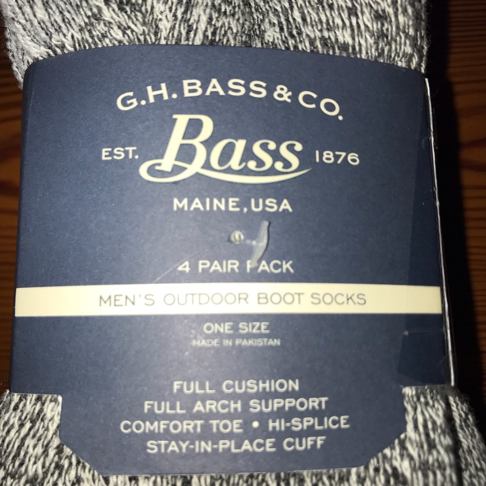 NWT Men’s G.H. Bass & Co Outdoor Boot Socks 4 Pair